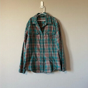 Woolrich Small Blue Plaid coral blue Button Up